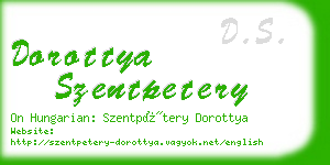 dorottya szentpetery business card